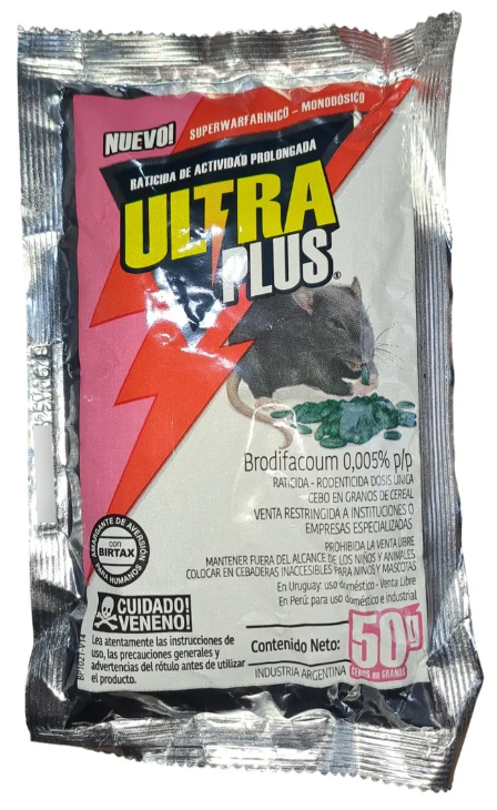 Raticida Ultra Plus Verde (30 uni x 30 grs, 1,8 kgs)